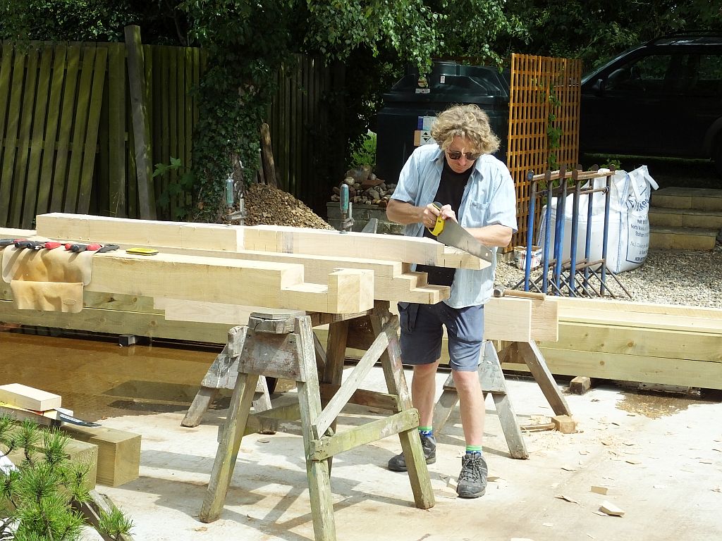 Cart Shed Frame Under
	Construction