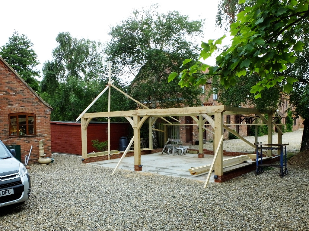 Cart Shed Frame Under
	Construction