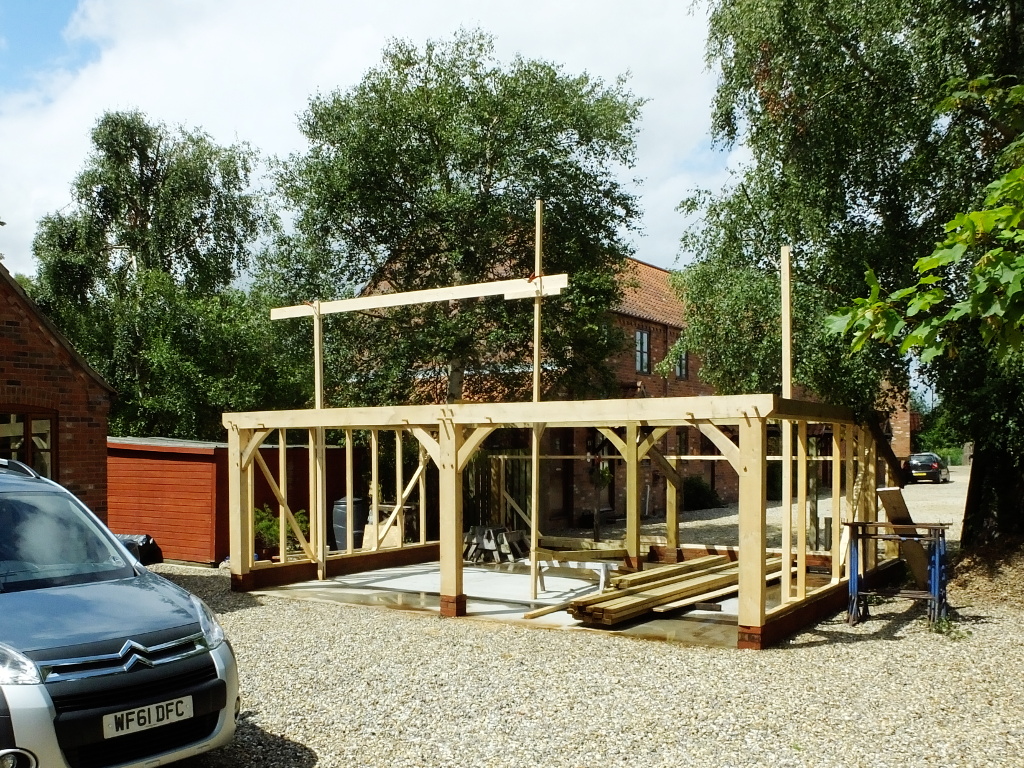 Cart Shed Frame Under
	Construction