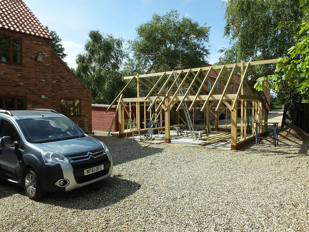Cart Shed Frame Under
	Construction