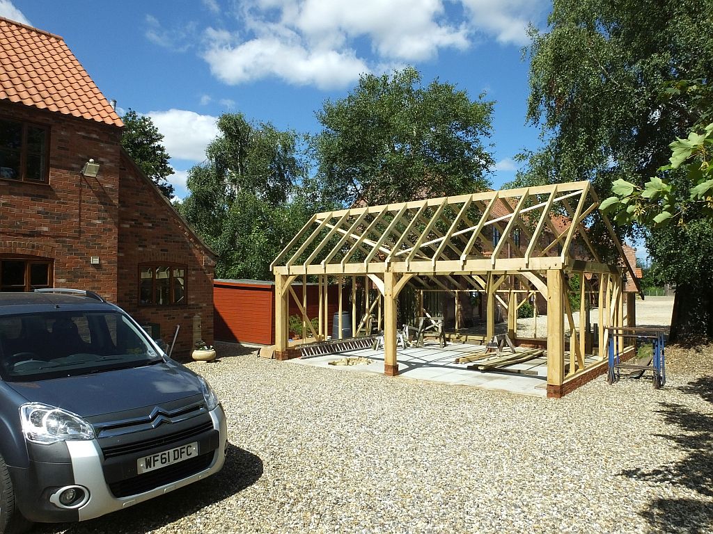 Cart Shed Frame Under
	Construction