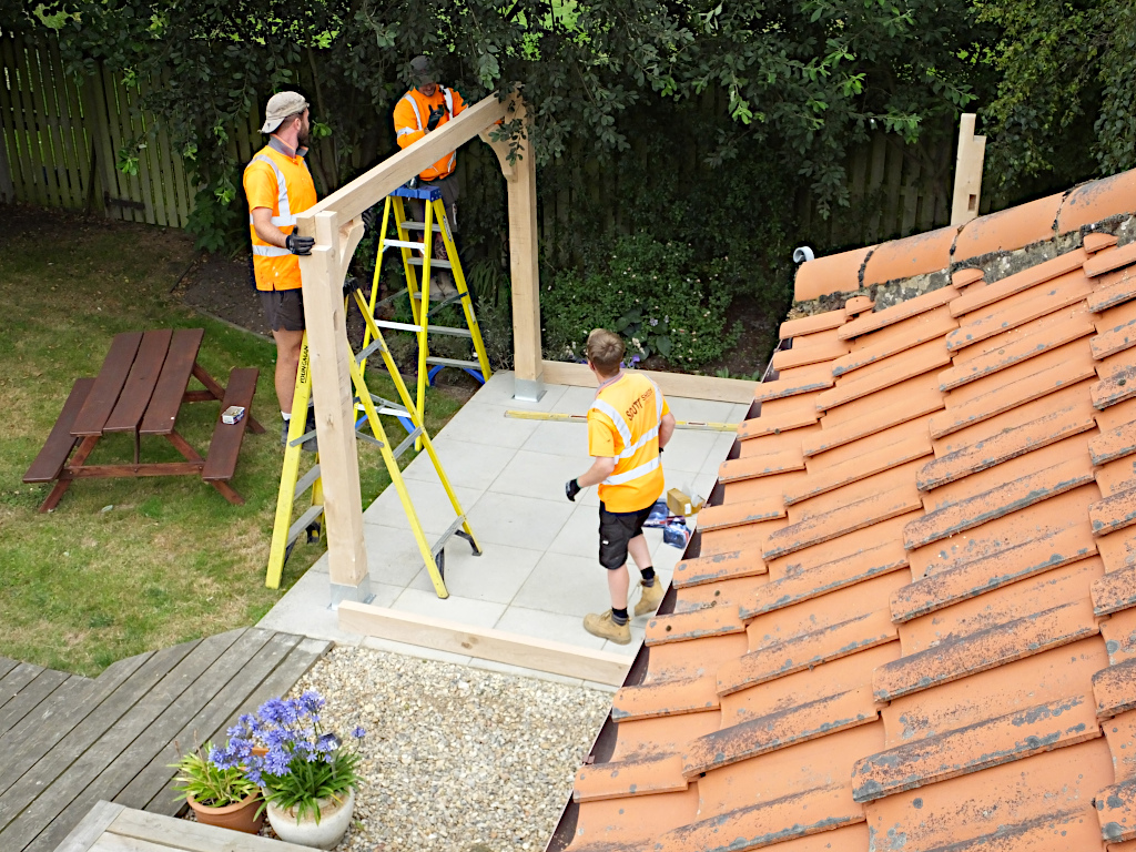 Gazebo being erected