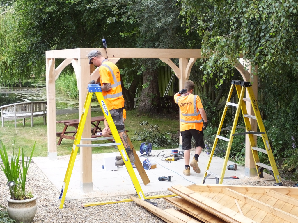 Gazebo being erected