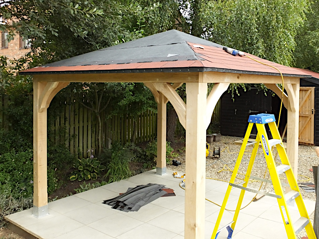 Gazebo being erected