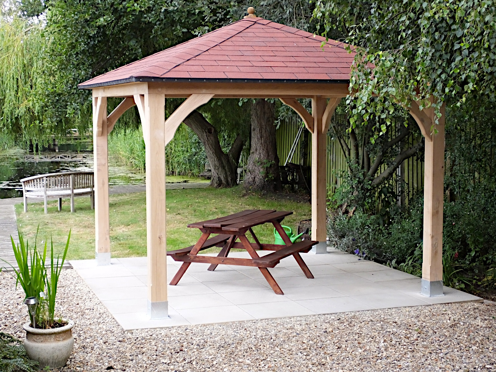 Gazebo being erected